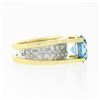 Image 5 : Vintage 18k TT Gold GIA FINE Round Brilliant Zircon Solitaire Pave Diamond Ring
