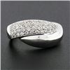 Image 2 : NEW 14k White Gold 0.52 ctw Pave Diamond & Polished Crossover Wide Band Ring