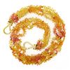 Image 3 : Vintage GIA Briolette 400 ctw Orange Yellow Sapphire Necklace w/ 18k Gold Clasp