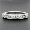 Image 2 : Estate 18k White Gold 0.90 ctw Pave Diamond 3.7mm 3 Sided Wedding Stack Band Rin
