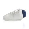 Image 5 : Men's 14K White Gold Oval Cabochon Bezel Set Lindy Star Sapphire Brushed Ring