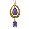 Image 6 : Antique 14k Gold Art Nouveau Brassler Co. Amethyst Pearl Dangle Lavalier Pendant