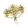 Image 6 : Vintage Victorian Revival 14K Gold Opal Cultured Pearl Dangle Brooch Pin Pendant