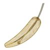 Image 3 : Vintage 18K Gold & Platinum 1 ctw Diamond Polished Long Feather Leaf Brooch Pin