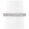 Image 1 : Classic 18k White Gold 0.15 ctw Round Pave Diamond Dual Row Wedding Band Ring