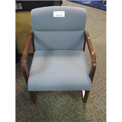 Mahogany Frame Blue Client Chair