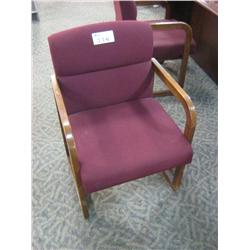 Mahogany Frame Burgundy Client Chair