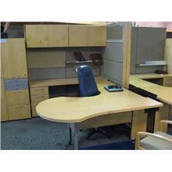 Haworth U-shape Maple Executive Office Suite