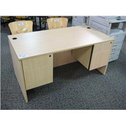 Maple Double Pedestal Executive Desk