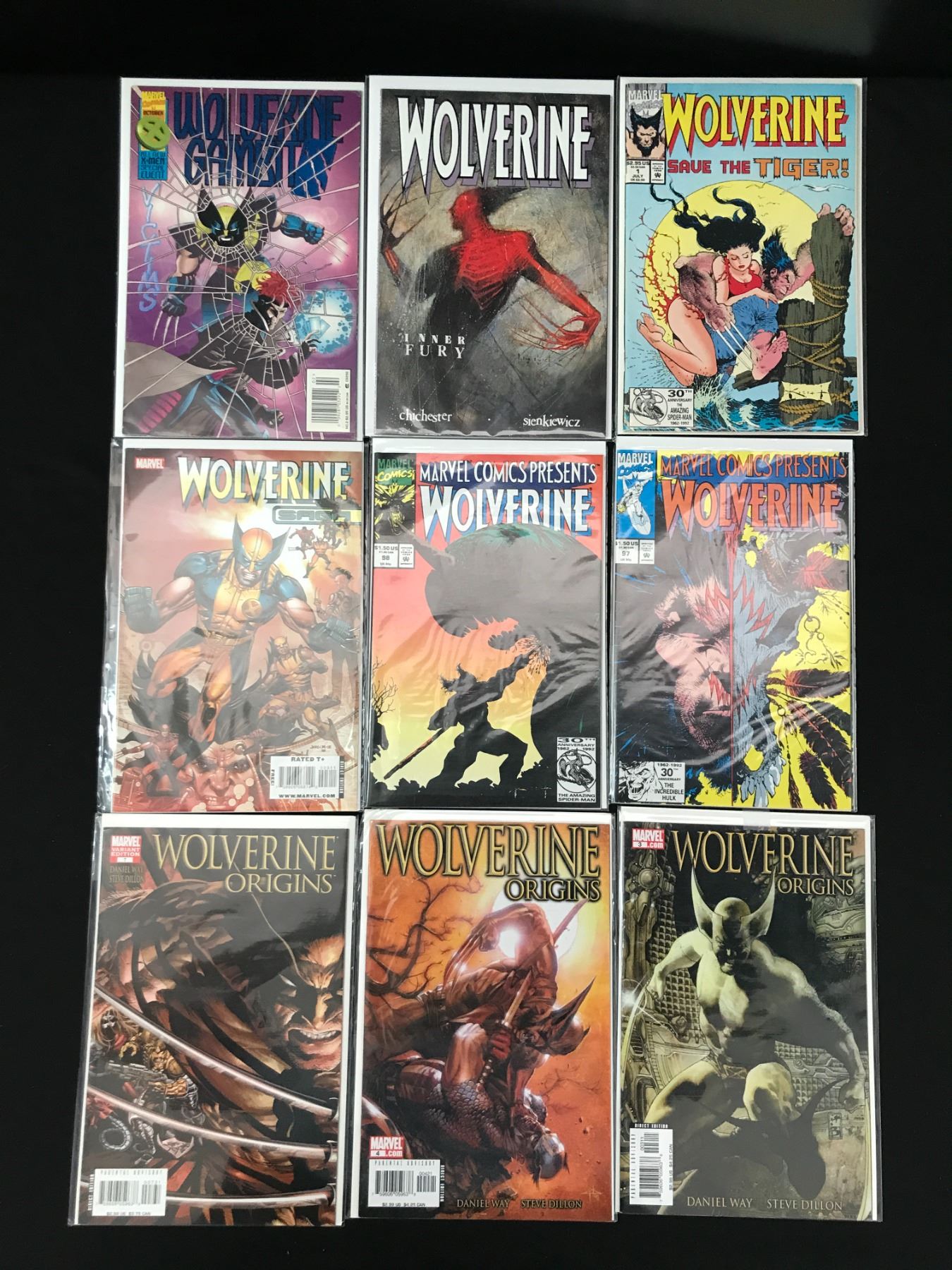LOT OF 9 WOLVERINE COMICS (MARVEL COMICS)