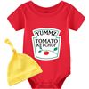 Image 1 : NEW YSCULBUTOL 10-12M TOMATO KETCHUP BODYSUIT