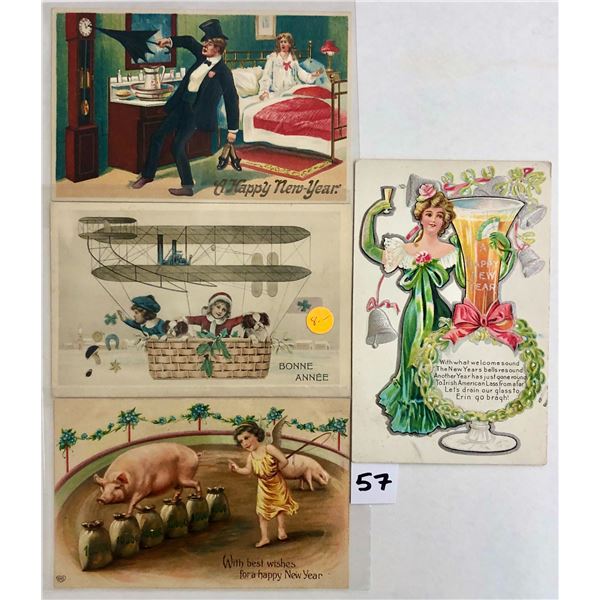New Years Holiday Greeting Postcards 35