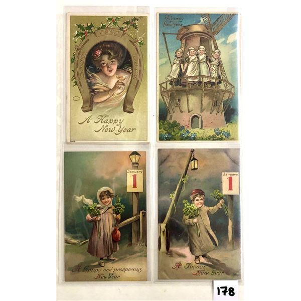 New Years Holiday Greeting Postcards Approx. 30