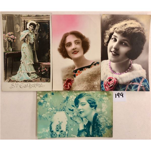 Real Photo Ladies Postcards - Many Tinted 65+