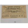 Image 2 : Ephemera - Trade Card "Stump Speaker" Toy Savings Bank Black Americana