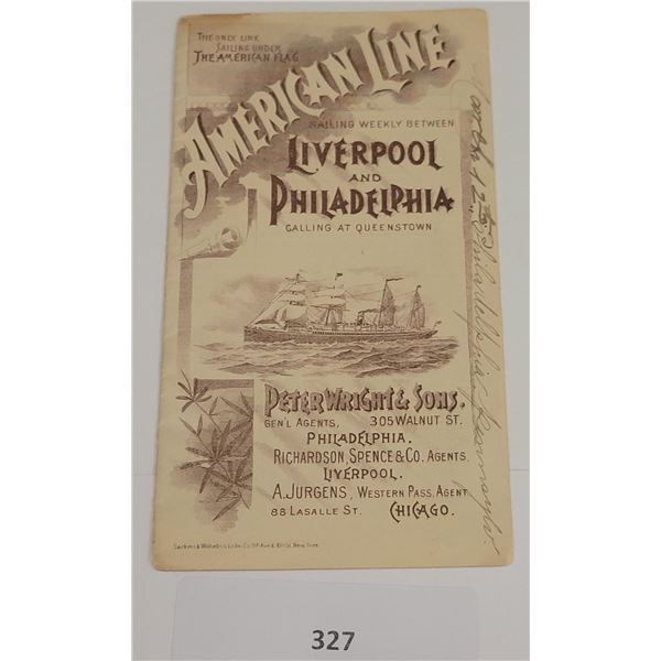American Line -Liverpool & Philadelphia Advertising Booklet