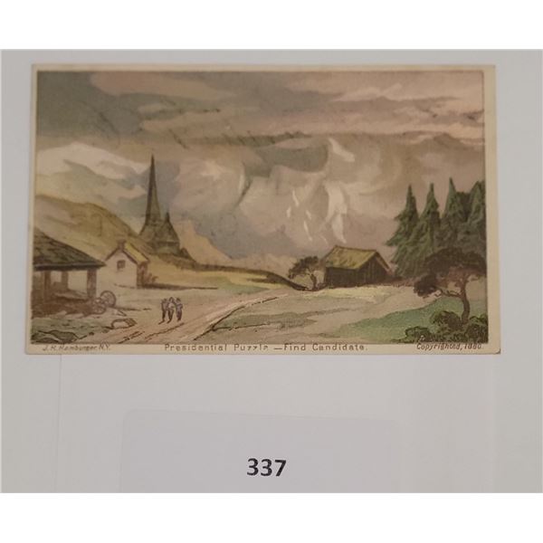 Presidential Puzzle - Find Candidate Field, Leiter Co. Chicago Trade Card