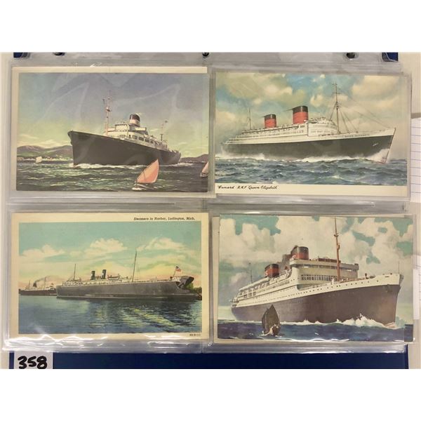 Nautical Related Postcard Album - Ships, Boats, Beaches, Lighthouse 65+