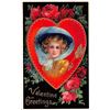Image 2 : Valentine's Day Ladies in Heart with Hat Postcards 4