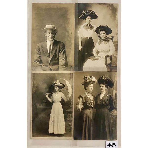 Real Photo People with Hats Postcards 20+
