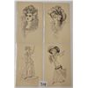 Image 1 : Black & White Pretty Women Postcards 4