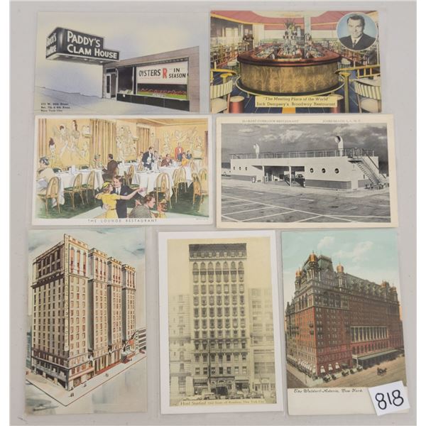 New York City -Mostly Hotels & Restaurant Postcards Approx. 140