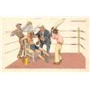 Image 2 : Set of 6 Signed Artist Boxing Match Postcards
