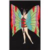 Image 2 : 3 Butterfly Ladies on Black French Postcards