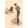 Image 2 : Signed Artist Veneziana Set of 6 Ladies with Animal Postcards