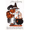 Image 2 : Set of 6 White Background Halloween Holiday Greeting Postcards