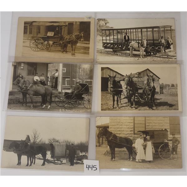 Real Photo Horse Drawn & Wagon Postcards 9