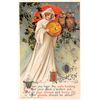 Image 1 : Girl Dressed As Ghost with Owls Winsch Halloween Holiday Greeting Postcard