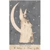 Image 1 : "Happy Christmas" Angel Paper Moon Photo Postcard
