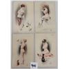 Image 1 : Group of 8 Signed Artist Art Nouveau Nude Women Postcards
