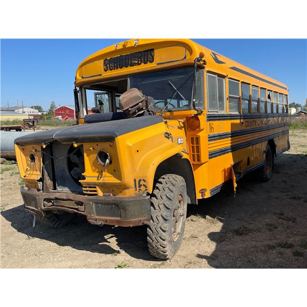 Chevy 60 school bus. Approx 28ft . SN # 50-120V, sold for scrap