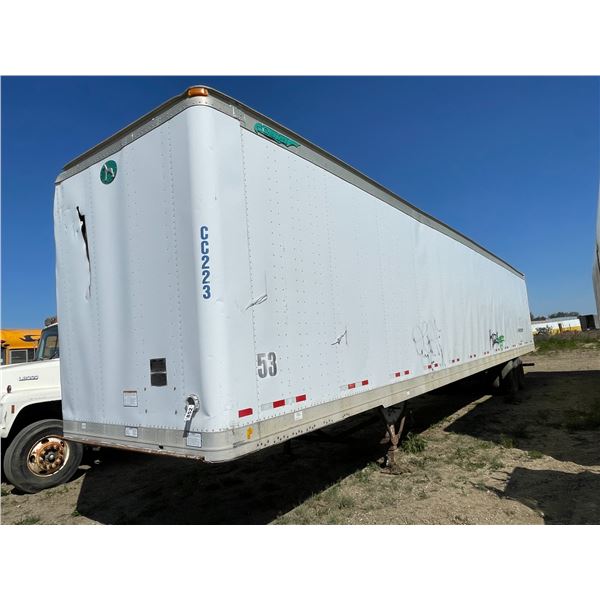 2004 Great Dane Trailer. Approx 53ft,  motors, scrap iron, radio tower and misc inside. Decent Tires