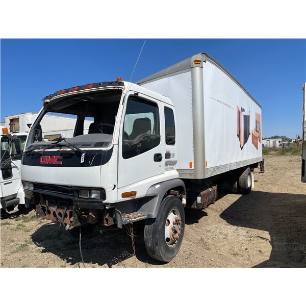 2003 GMC T7500 van body. Approx 24ft box. VIN 1GDLF13X4F503991