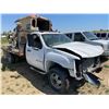 Image 3 : Gmc 3500 flat deck truck, trailer hitch. C/w military jeep body , crane, misc. VIN 1GDJC34KX8E185340