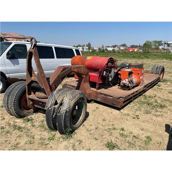 Single Axle dolly trailer. C/w 4 generators, diesel space heater