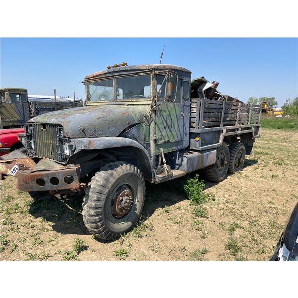 Military truck. Misc metal in box, sold for parts