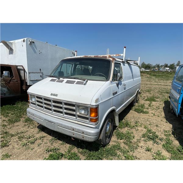 Dodge ram 350 van. Tires hold air. Various cables, hoses, and misc., sold for parts