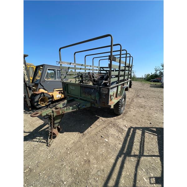 2 wheel Army trailer. Engine, bumper grilles. SN#88-0746