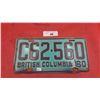 Image 1 : Vintage 1960 BC license plate