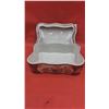 Image 2 : Vintage hand painted ceramic jewelry box 8"x7"