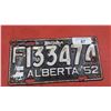 Image 1 : Vintage 1952 Alberta license plate