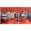 Image 2 : 8 oil cans inc Chevron, Castrol, Esso, Husky, some full