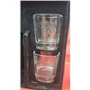 Image 2 : 2 collectable limited edition Jack Daniels metal tins with two glasses 10" tall