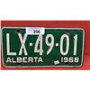 Image 1 : Vintage 1968 Alberta license plate