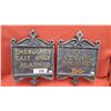 Image 1 : Vintage metal hotel signs, Ice Machine & Emergency Exit, 11"x8"