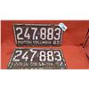 Image 1 : Pair of vintage 1962 BC license plates